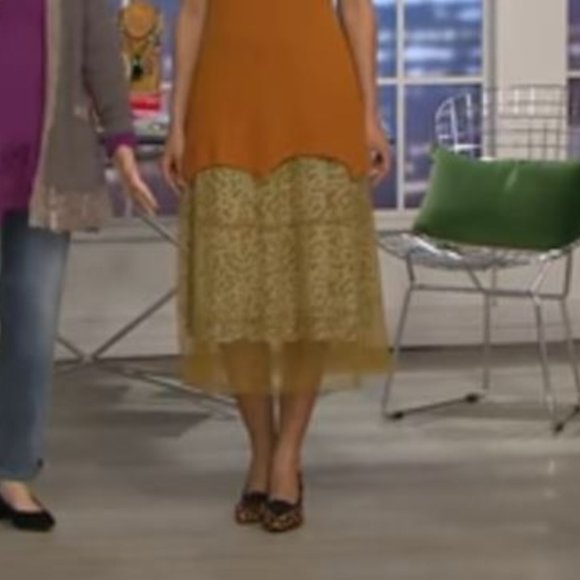 NWT LOGO by Lori Goldstein 2-Layer Midi Skirt 3X - Picture 1 of 11